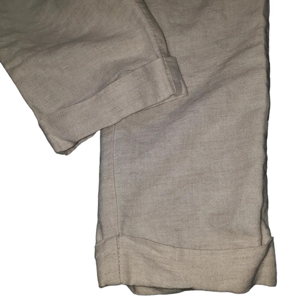 Banana Republic Linen/Cotton Cuff Crop Trouser Pant SZ 0